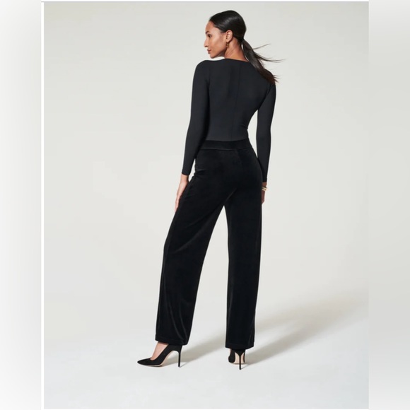 Spanx Velvet Split Hem Wide Leg Pants - Picture 2 of 9